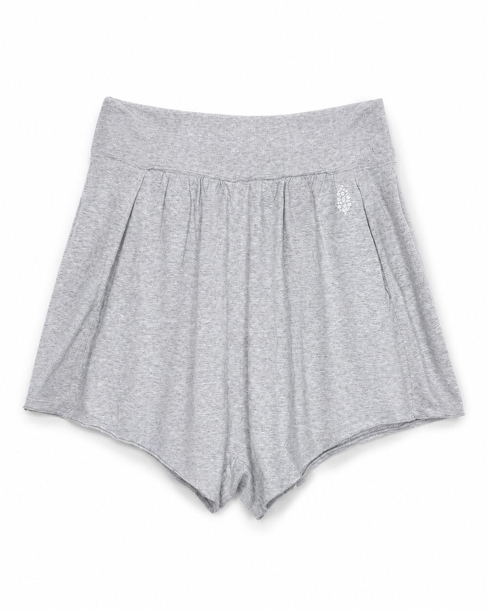 Free People Gray High-Rise Flowy Lounge Shorts with Pockets
